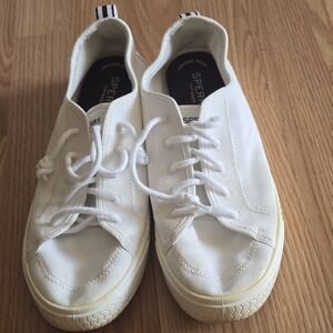 Sperry Top-Sider Women's Memory Foam  Canvas Shoes Sneaker Color White, Size 11